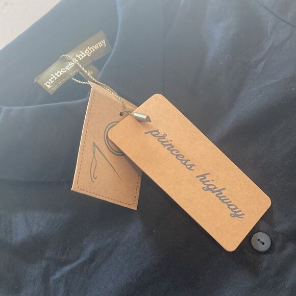 NEW Princess Highway 100% Cotton Take Me Anywhere Black Long Sleeve Shirt Dress - Picture 7 of 10